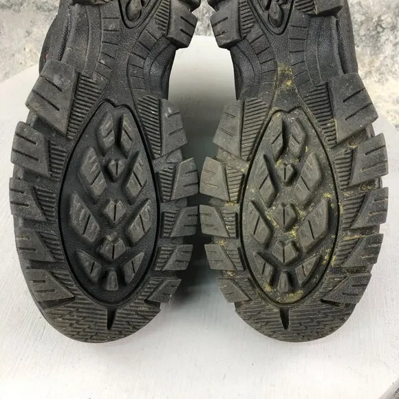 WORX Men's Size 8.5M Cobalt All-Black Full Leather Lace-Up Steel Toe Work Boots