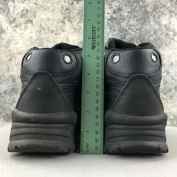 WORX Men's Size 8.5M Cobalt All-Black Full Leather Lace-Up Steel Toe Work Boots