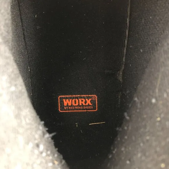 WORX Men's Size 8.5M Cobalt All-Black Full Leather Lace-Up Steel Toe Work Boots