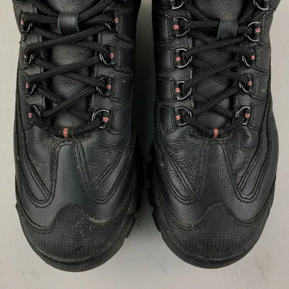 WORX Men's Size 8.5M Cobalt All-Black Full Leather Lace-Up Steel Toe Work Boots