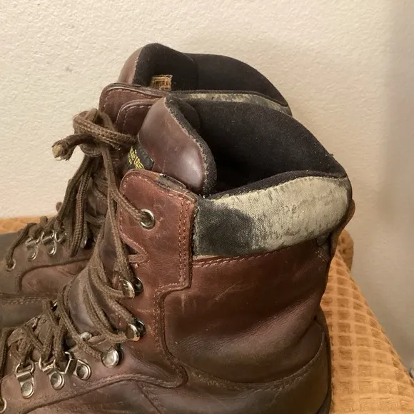 Worx Steel Toe Brown Mens Sz 11 WIDE Leather Work Boots Guards Safety