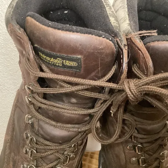 Worx Steel Toe Brown Mens Sz 11 WIDE Leather Work Boots Guards Safety
