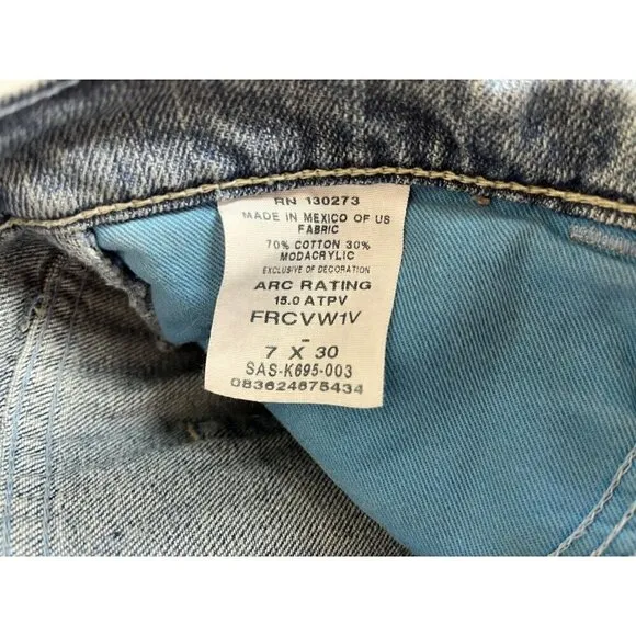 Wrangler Jeans Women's 7 x 30 Blue FR Flame Resistant Style FRCVW1V Work Safety