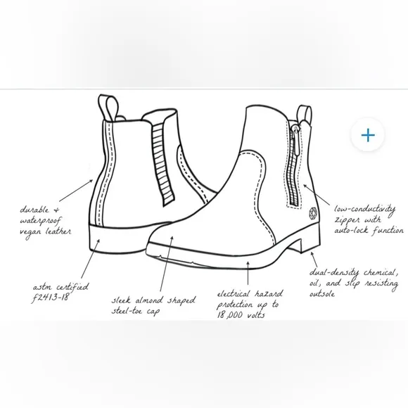 Xena Omega Steel Toe Vegan EH Safety Boots Womens 8.5