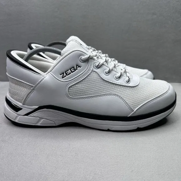 Zeba Handsfree Mens Size 11.5 Shoes White Black Slip On Comfort Walking Sneaker